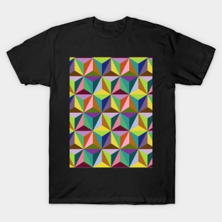 Colorful Geometric Triangles Pattern T-Shirt